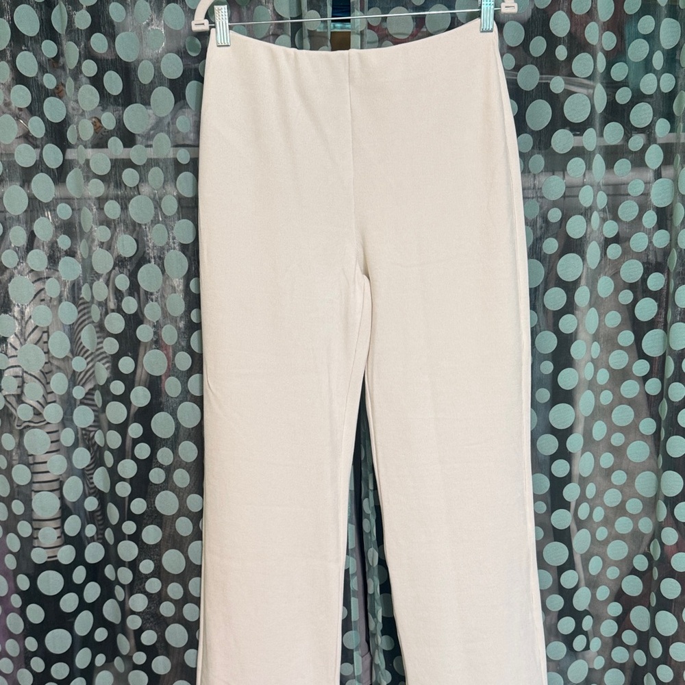 Mango Cream Wide Leg Women's Pants